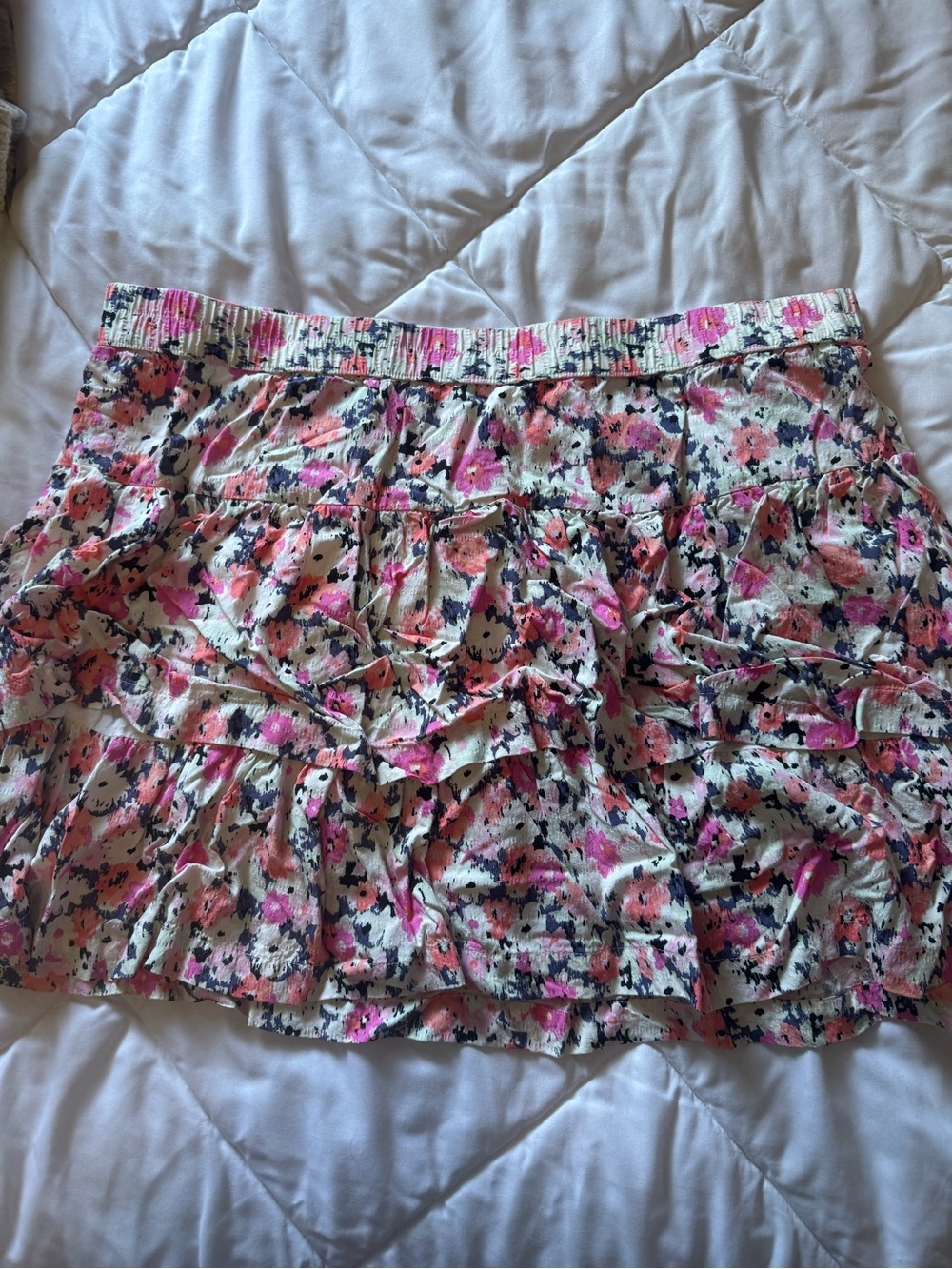 Universal Thread Pink Floral Ruffle Mini Skirt
